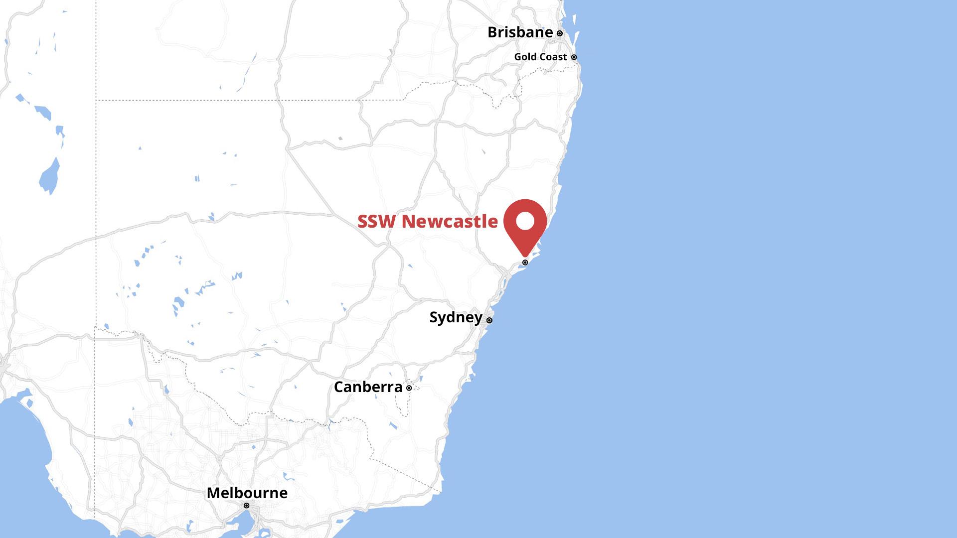 SSW Newcastle Map