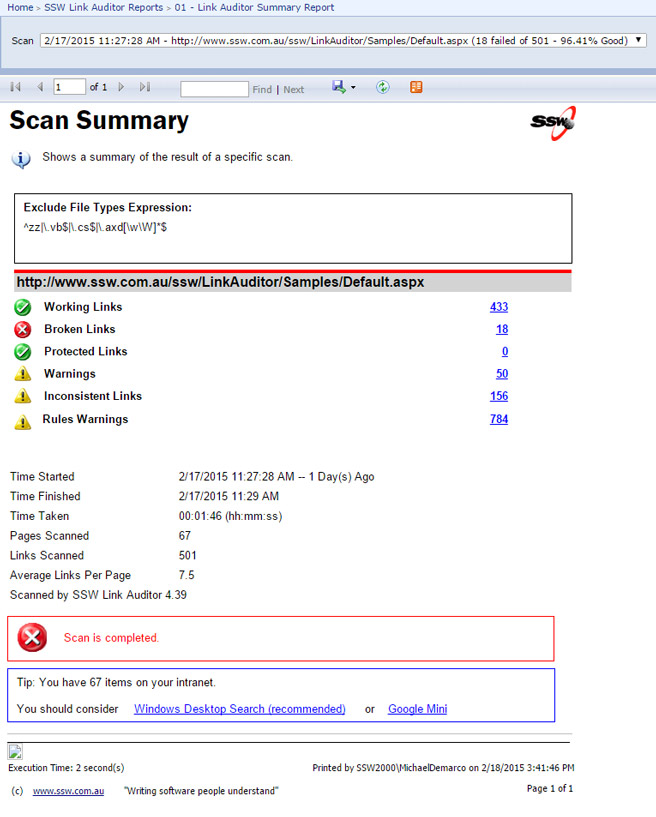 Scan Summary