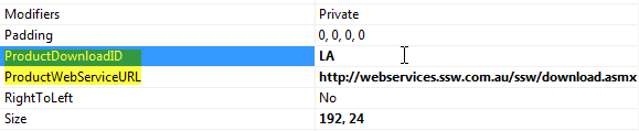 Set properties