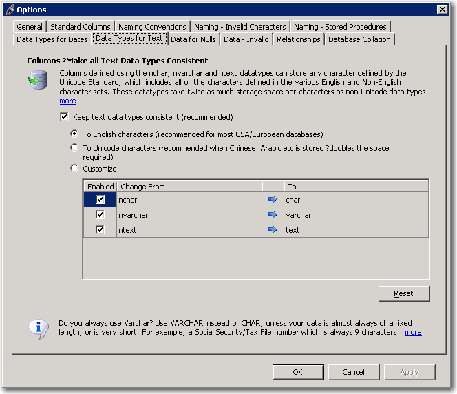 Data Types for Text