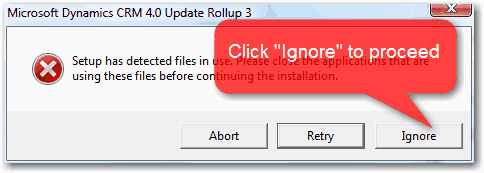 Files in use while updating