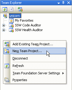 Click "New Team Project..."