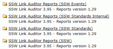 SSW Link Auditor scan reports