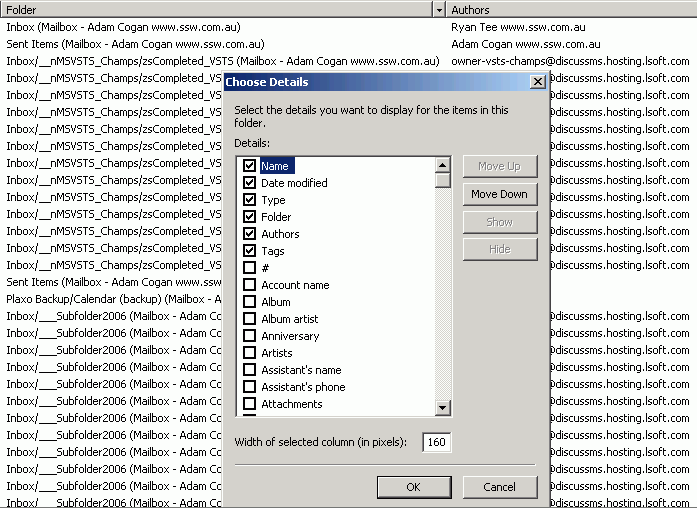 choosing columns