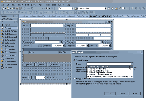 DataSets AutoGenerate