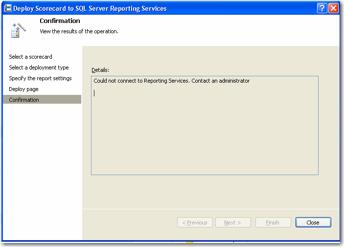 Reporting Services Deploy Error