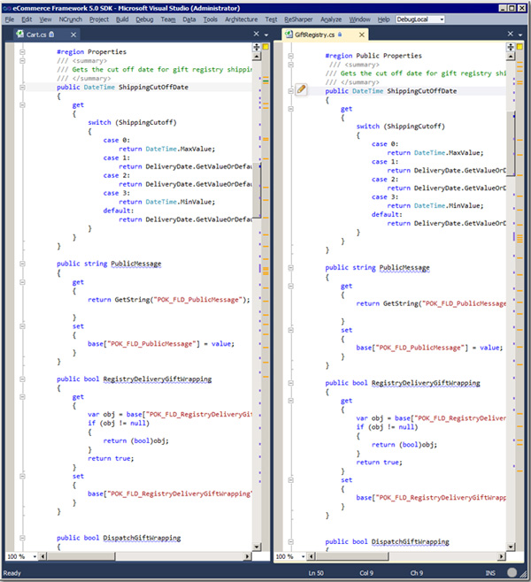 Figure: Duplicated code detected by Simian in 2 files with 60 lines of similarities