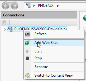 IIS Add Website