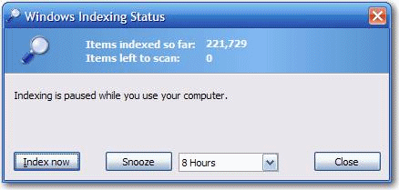 Windows Indexing Status