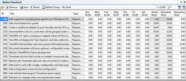 Notion timesheet