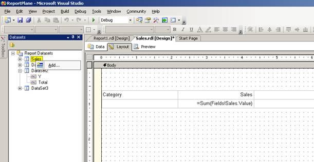 Insert Dataset as table