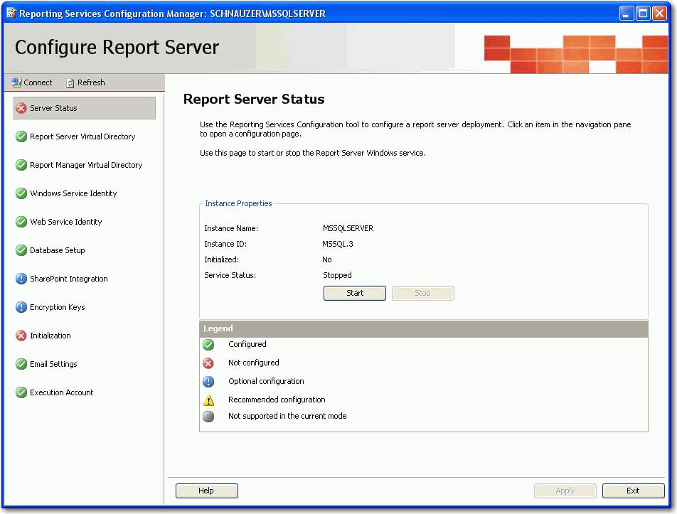 Reporting Services Configuration Manager