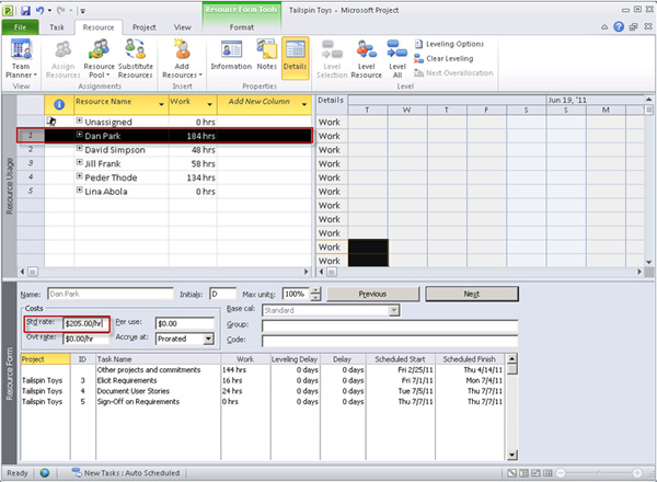 Let me save resource cost information