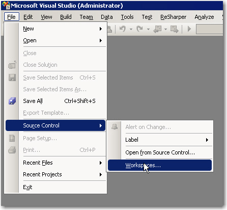 Select Workspaces from Source Control