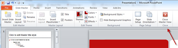 Figure: Copying PowerPoint UI for its Master View mode would help 