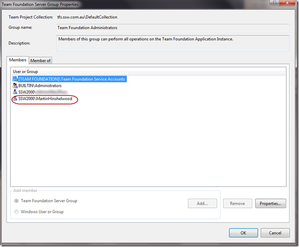 Check if you are in the TFS administrators group