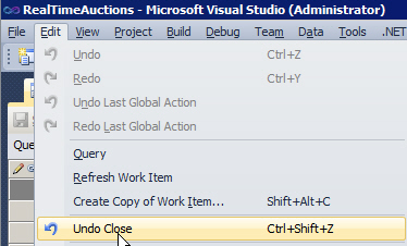 Undo Close - doesn't work with closed work item queries