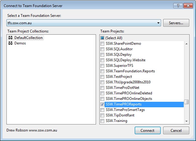 Connect to TFS