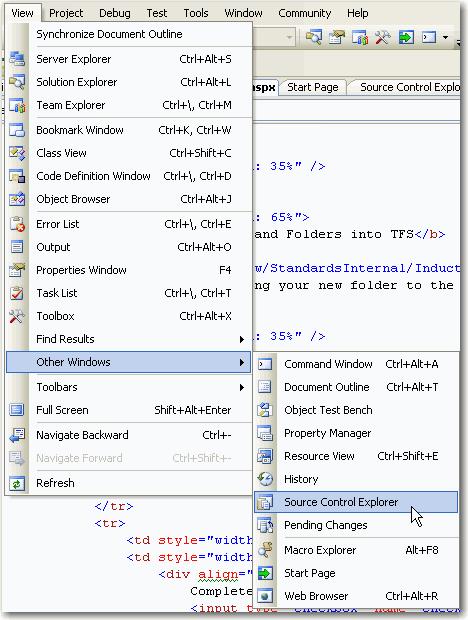 Source Control Explorer