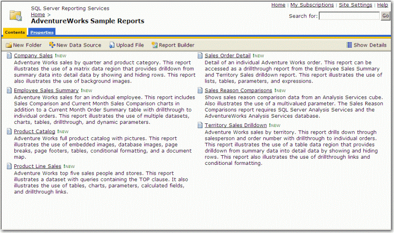 AdventureWorks Sample Reports