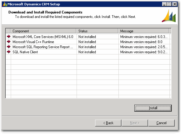 Log Screen For Required Components