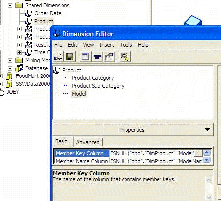 OLAP Lowest Dimension Key