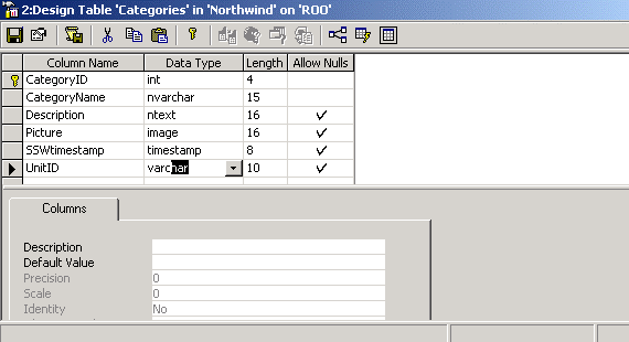 Create it via SQL Server Enterprise Manager