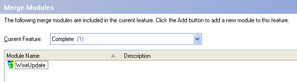 Wise Update merge module