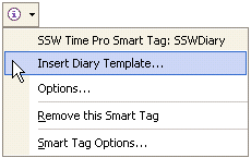 Smart Tag Menu Insert Template