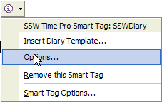 Smart Tag Menu Options