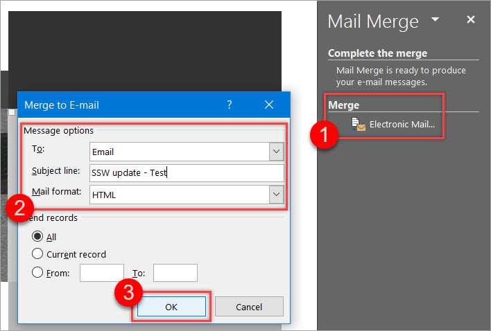 Send Mail Merge Newsletter