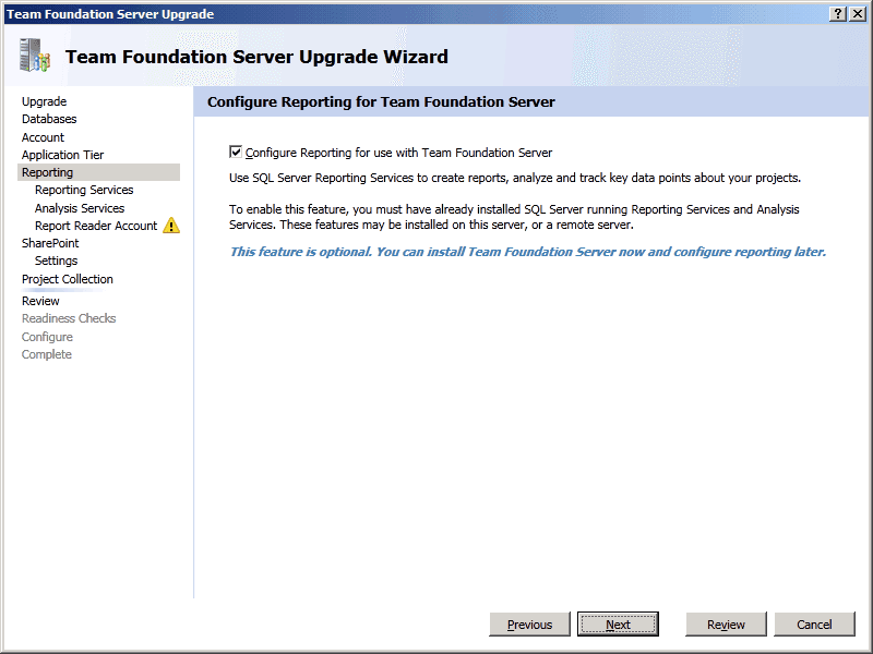 06 TFS Upgrade Wizard   Reporting