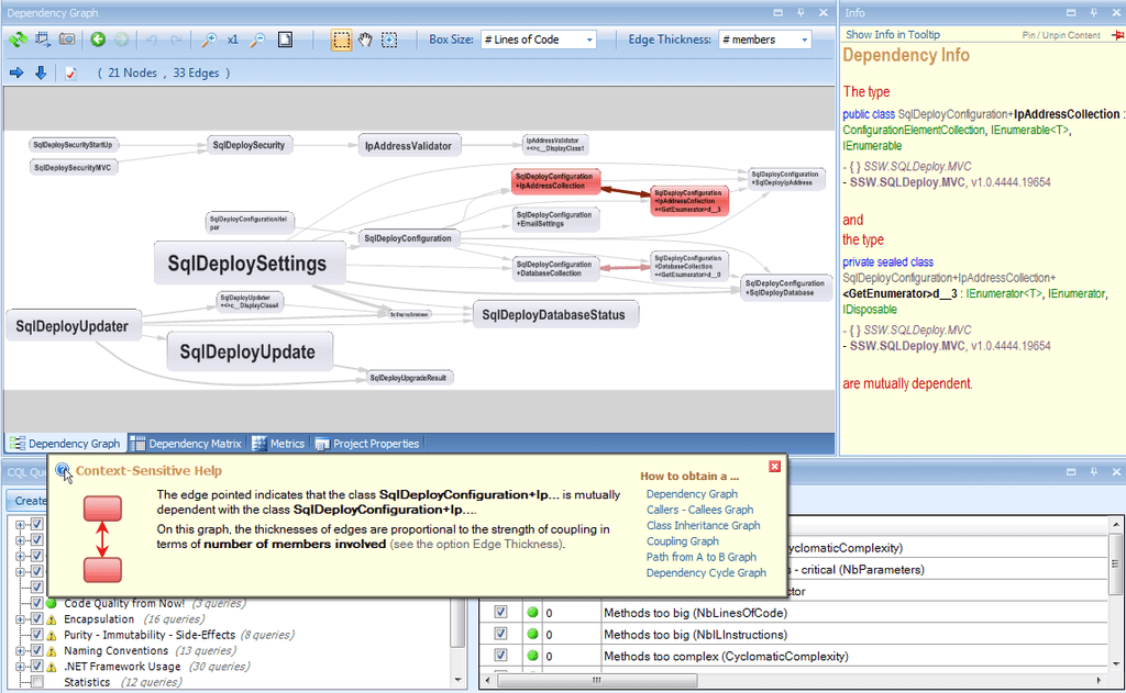 nDepend dependency graph