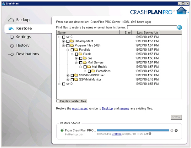 crashplan client
