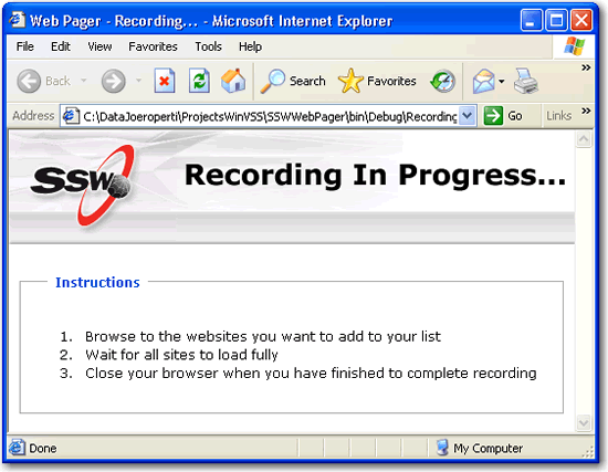 Recording Instructions